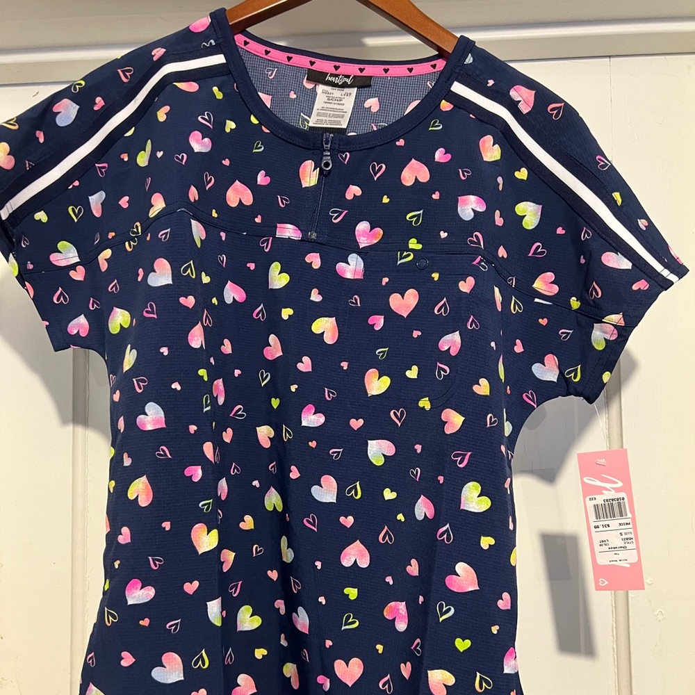 HeartSoul Scrub Top Hearts Size S